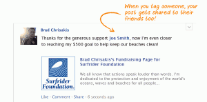 social-fundraising-image2-300x148Image of person tagging and thanking donor in Facebook post for social fundraising